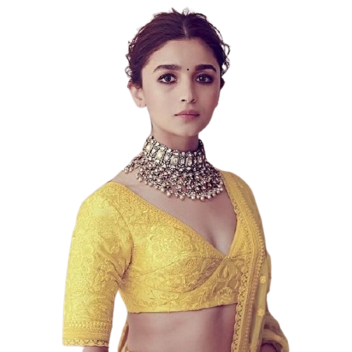 Alia bhatt in yellow lehenga no background